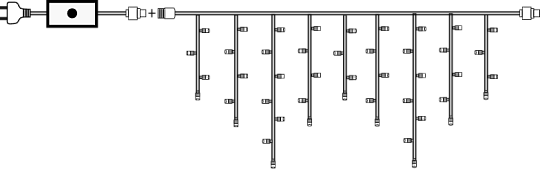 Гирлянда Бахрома уличная 3 метра IP65  100 LED мерцающая (Белый холодный)  чер/п