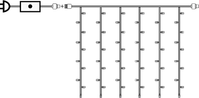 Гирлянда уличная светодиодный занавес "Дождь" 3 х 0,7 метра 209 LED ламп (Теплый Белый с мерцанием)